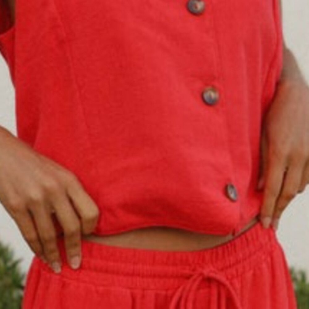 Linen Waistcoat: RED